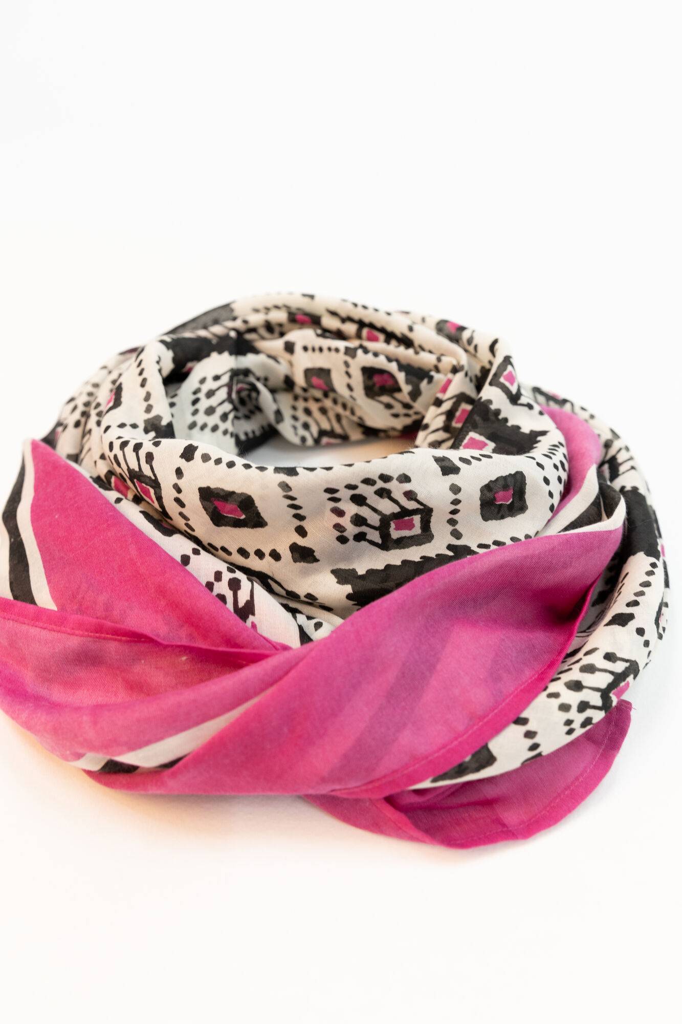 FOULARD CARRÉ IMPRIMÉ ETHNIQUE